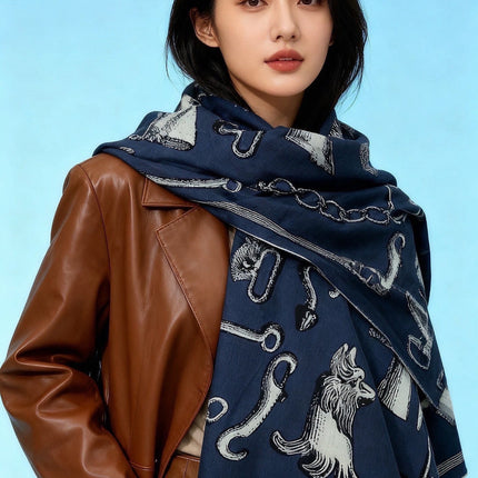 HERMES 26S SCARF 140 IN CASHMERE AND SILK 303157