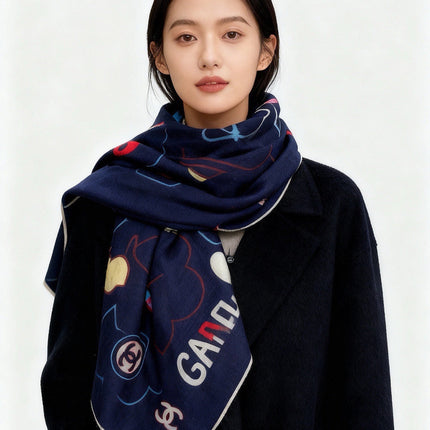 CHANEL 26S SCARF 135 IN CASHMERE AND SILK 309914