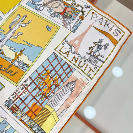 HERMES 26S PRINTED SQUARE SCARF 88 IN SILK 309942