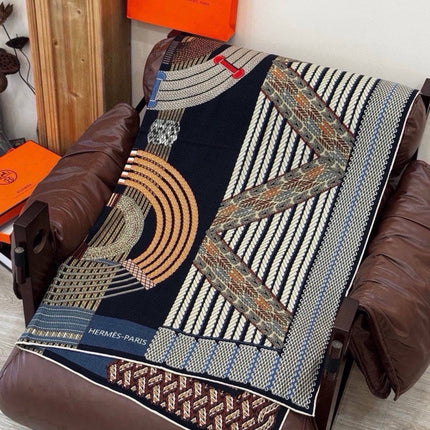 HERMES 26S SCARF 135 IN SILK AND CASHMERE 492303