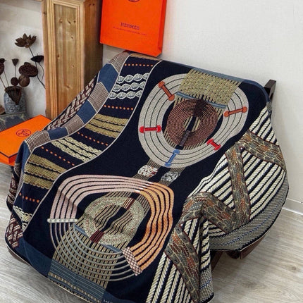 HERMES 26S SCARF 135 IN SILK AND CASHMERE 492303