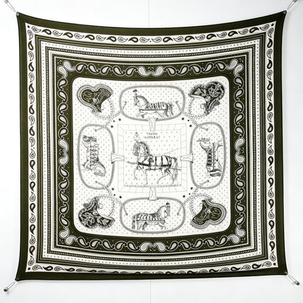 HERMES 26S SCARF 140 IN SILK AND CASHMERE 498482