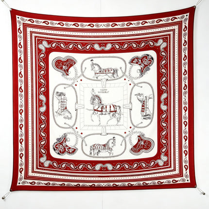 HERMES 26S SCARF 140 IN SILK AND CASHMERE 498483