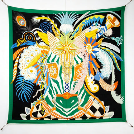 HERMES 26S SCARF 140 IN SILK AND CASHMERE 498506