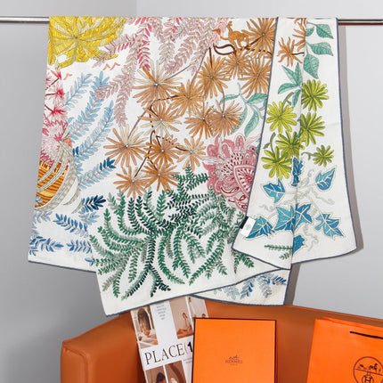 HERMES 26S SCARF 135 IN SILK AND CASHMERE 499967