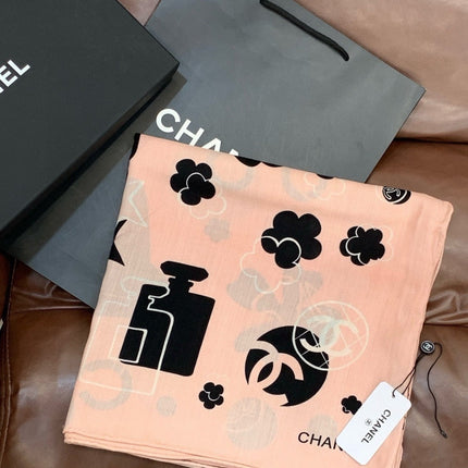 CHANEL 26S SCARF 140 IN SILK AND CASHMERE 509438
