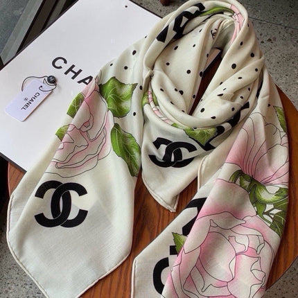 CHANEL 26S SCARF 140 IN SILK AND CASHMERE 509466
