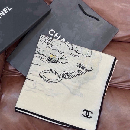 CHANEL 26S SCARF 135 IN SILK AND CASHMERE 509469