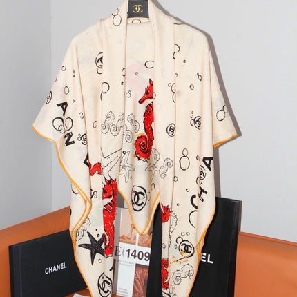 CHANEL 26S SCARF 135 IN SILK AND CASHMERE 509514
