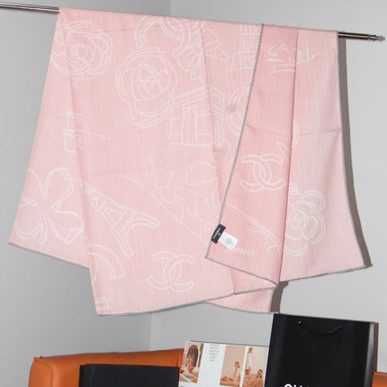 CHANEL 26S SCARF 135 IN SILK AND CASHMERE 509517
