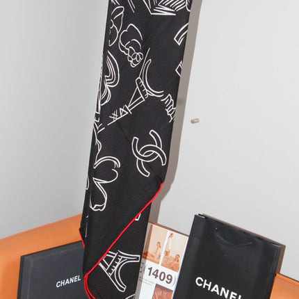 CHANEL 26S SCARF 135 IN SILK AND CASHMERE 509518