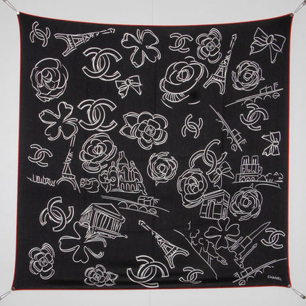 CHANEL 26S SCARF 135 IN SILK AND CASHMERE 509518