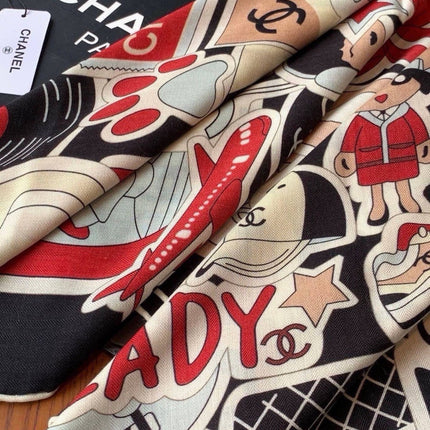 CHANEL 26S SCARF 135 IN SILK AND CASHMERE 511208