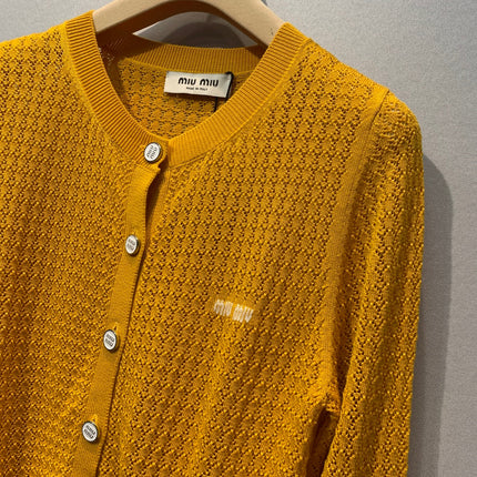 MIUMIU 26S ROUND-NECK KNIT CARDIGAN 1387