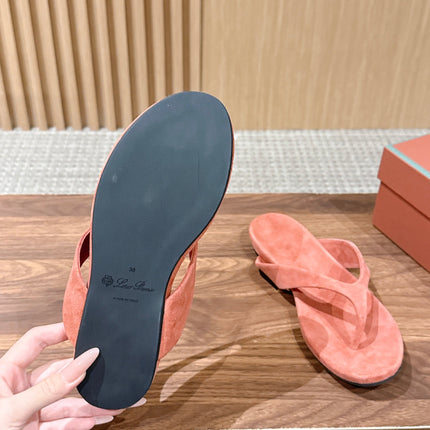 LP 26S THONG SANDALS IN CORAL PINK SUEDE
