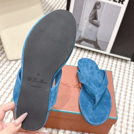 LP 26S THONG SANDALS IN TURQUOISE BLUE SUEDE