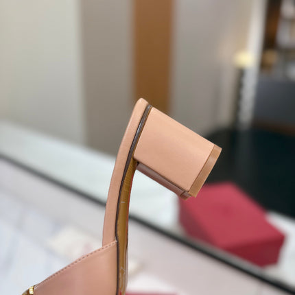 VALENTINO 26S HIGH-HEEL SANDALS 60 MM IN NUDE PINK CALFSKIN WITH GOLD HARDWARE