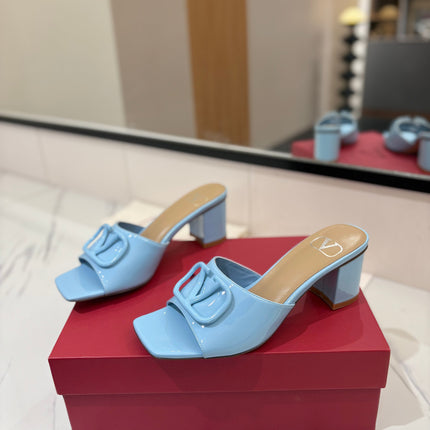 VALENTINO 26S HIGH-HEEL SANDALS 60 MM IN SKY BLUE PATENT CALFSKIN
