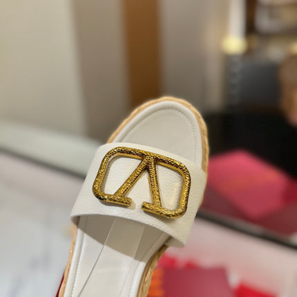 VLTN ESPADRILLE WEDGE SANDALS 25S 90 MM IN WHITE LAMBSKIN STYLE 3