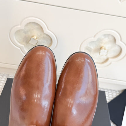 CHANEL 26S SHORT BOOTS IN BROWN CALFSKIN