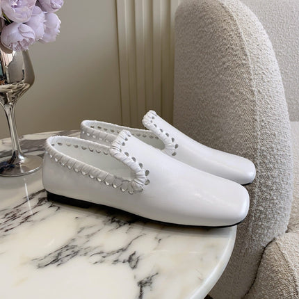 BOTTEGA VENETA 26S SABATO LOAFERS IN WHITE CALFSKIN