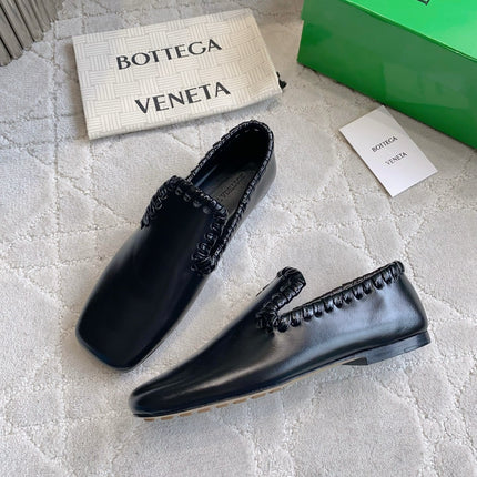 BOTTEGA VENETA 26S SABATO LOAFERS IN BLACK CALFSKIN
