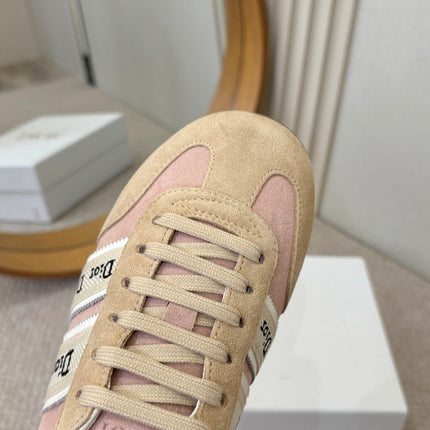 DIOR 26S SNEAKERS IN LIGHT PINK AND BEIGE SUEDE