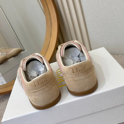 DIOR 26S SNEAKERS IN LIGHT PINK AND BEIGE SUEDE