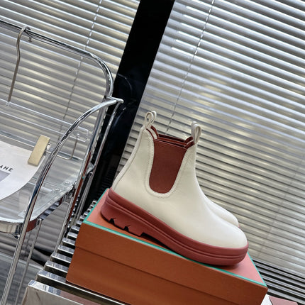 LP 23 LAKESIDE SHORT BOOTS WHITE CALFSKIN