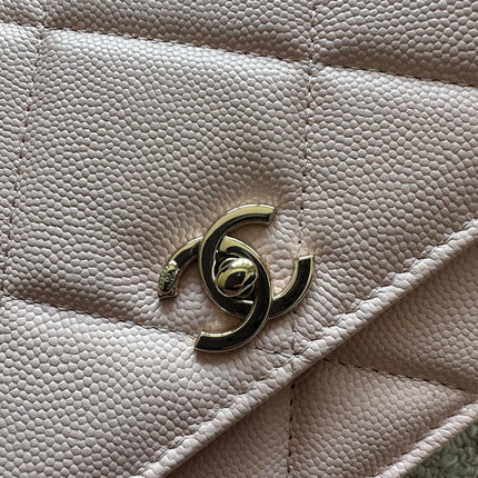 CHANEL 25S MINI FLAP BAG 19 IN LIGHT PINK CAVIAR LEATHER