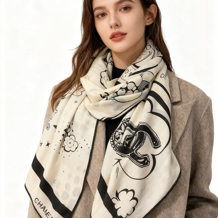 CHANEL 25S SCARF 140 CM IN CASHMERE SILK 941832