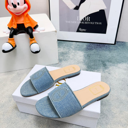 DIOR 26S SANDALS IN BLUE DENIM