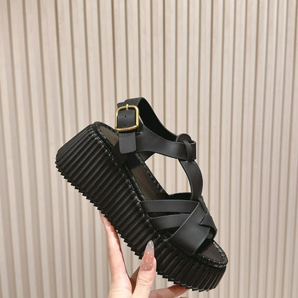 CHLOÉ 26S HIGH-HEELED SANDALS IN BLACK LAMBSKIN
