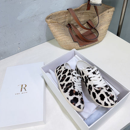 THE ROW 26S LACE-UP SNEAKERS IN LEOPARD CALF HAIR