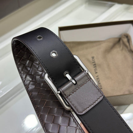 BV BELT 3.8CM IN BROWN CALFSKIN SILVER HARDWARE