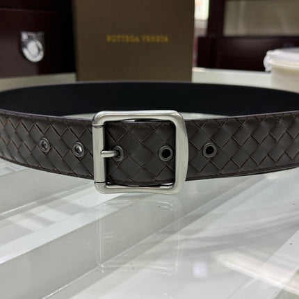 BV BELT 3.8CM IN BROWN CALFSKIN SILVER HARDWARE