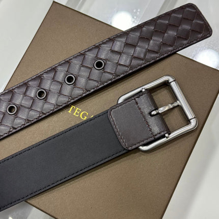 BV BELT 3.8CM IN BROWN CALFSKIN SILVER HARDWARE