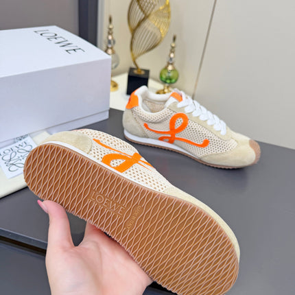 LOEWE 26S RUNNER 2.0 SNEAKERS IN BEIGE SUEDE AND MESH FABRIC