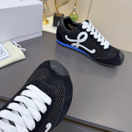 LOEWE 26S RUNNER 2.0 SNEAKERS IN BLACK SUEDE AND MESH FABRIC
