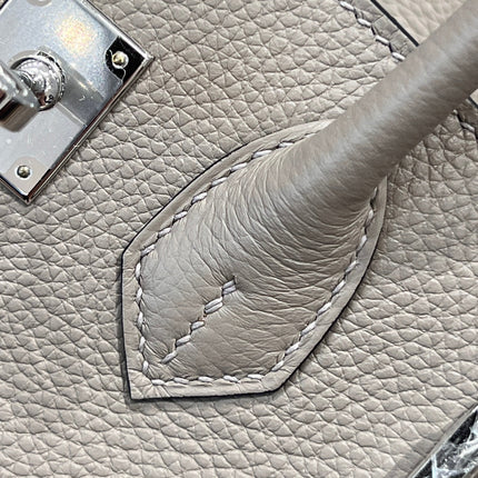 HM 25S BIRKIN 25 CM IN DARK TAUPE TOGO WITH KEY SILVER
