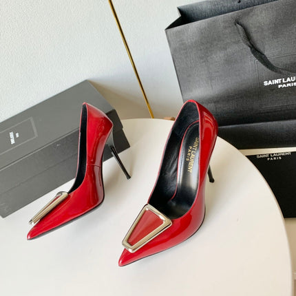 SL TRIANGLE BASIC HIGH HEELS RED CALFSKIN