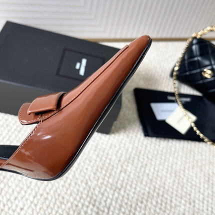 D'ORSAY PUMPS IN BRONZE BROWN SMOOTH CALFSKIN