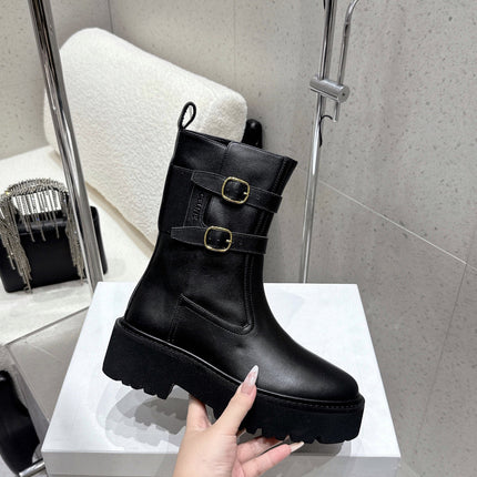 CELINE 26S ANKLE BOOTS IN BLACK CALFSKIN