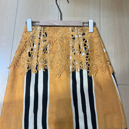 MAXMARA 26S LONG PRINTED LACE-PANEL SKIRT 263