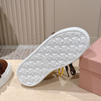 MIUMIU 25S SNEAKERS 50MM IN DARK BROWN SUEDE