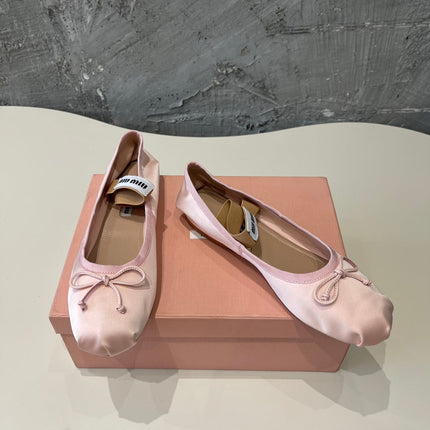 BALLET FLAT SHOES LIGHT PINK COLOR GLOSSY SHEEPSKIN