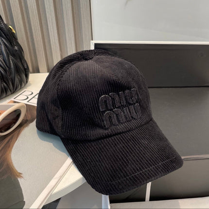 MIUMIU BASEBALL CAP IN BLACK VELVET