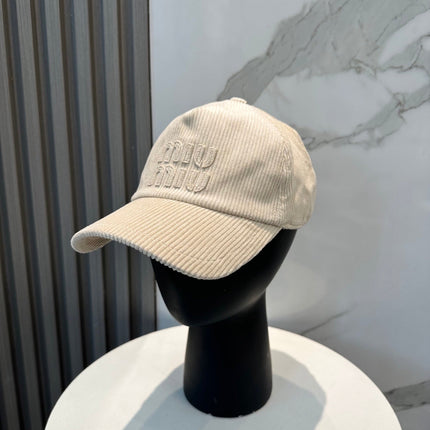MIUMIU BASEBALL CAP IN CREAM WHITE VELVET