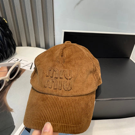 MIUMIU BASEBALL CAP IN BURNT ORANGE VELVET