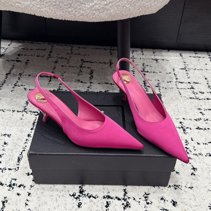 YSL 26S SLINGBACK PUMPS 60 MM IN PINK SATIN